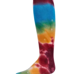 Retro Tie-Dye Girls Cotton Blend Knee High Socks
